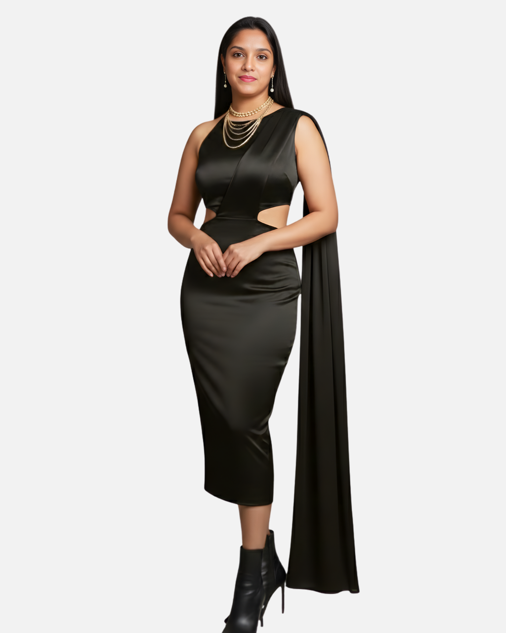 Melfiloz Cutout Bodycon Saree
