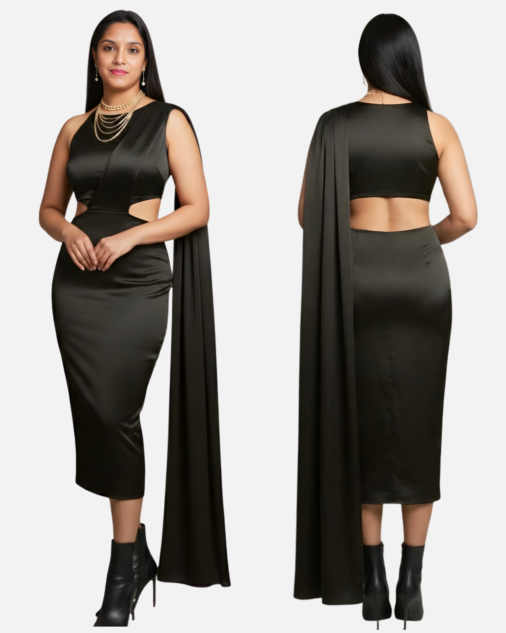 Melfiloz Cutout Bodycon Saree