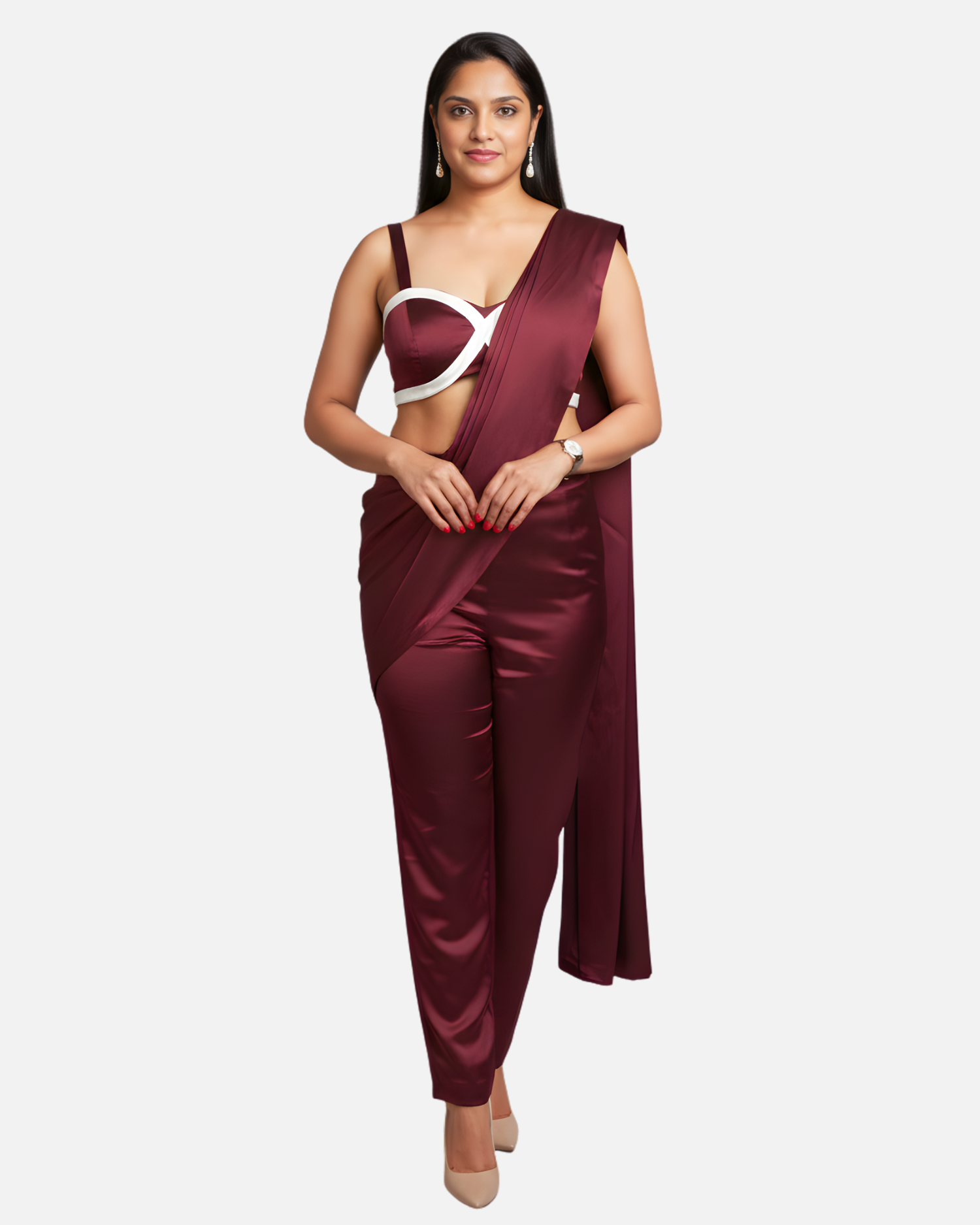 Melifloz Satin Bralette Saree