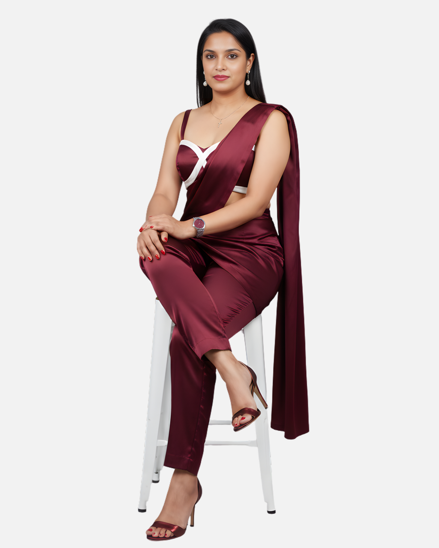 Melifloz Satin Bralette Saree