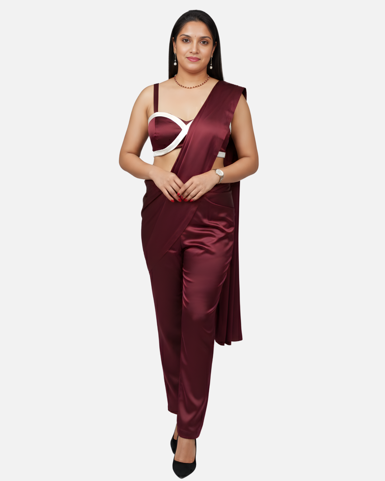 Melifloz Satin Bralette Saree