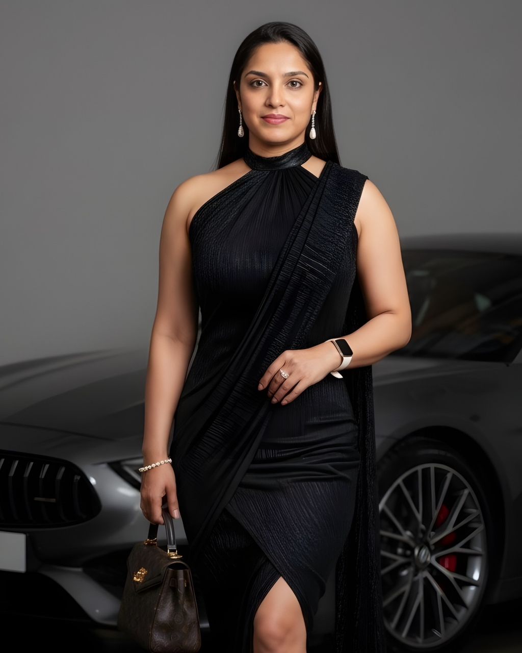 Melifloz Halter Neck Bodycon Saree