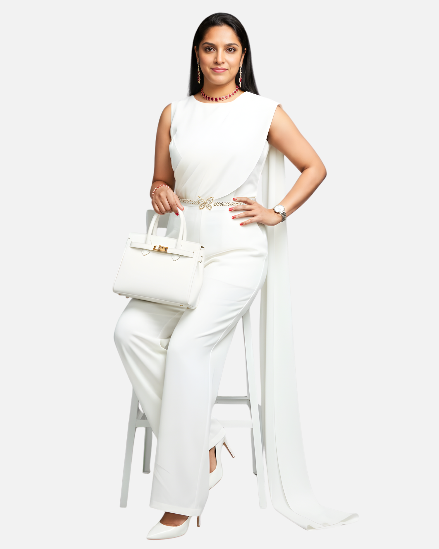 Melifloz Boat Neck Jumpsuit Saree