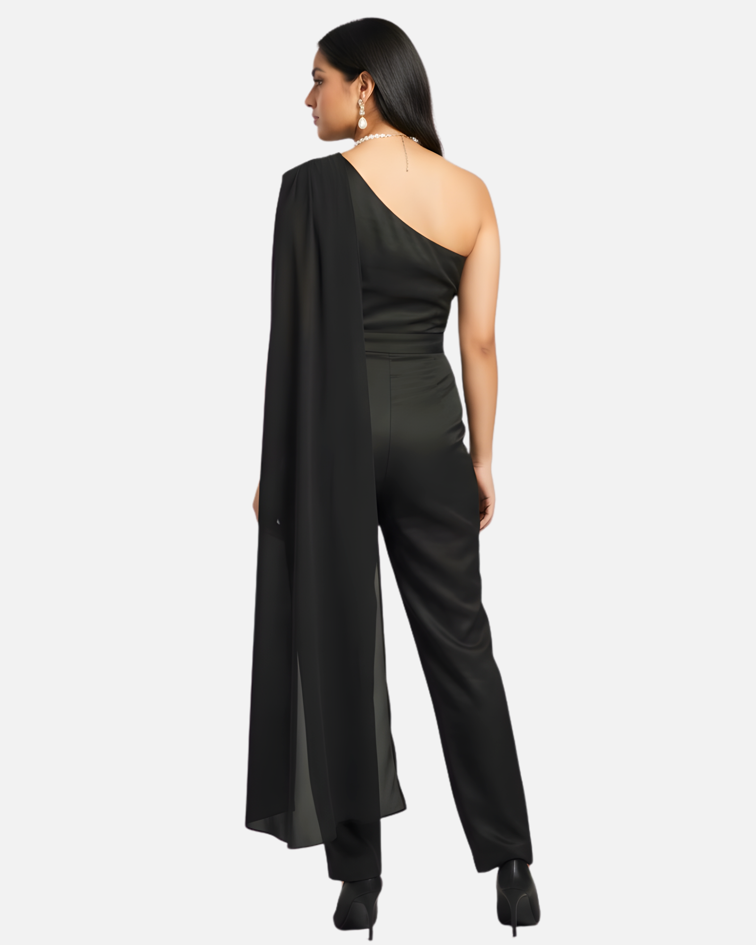 Melifloz One-Shoulder Jumpsuit Saree